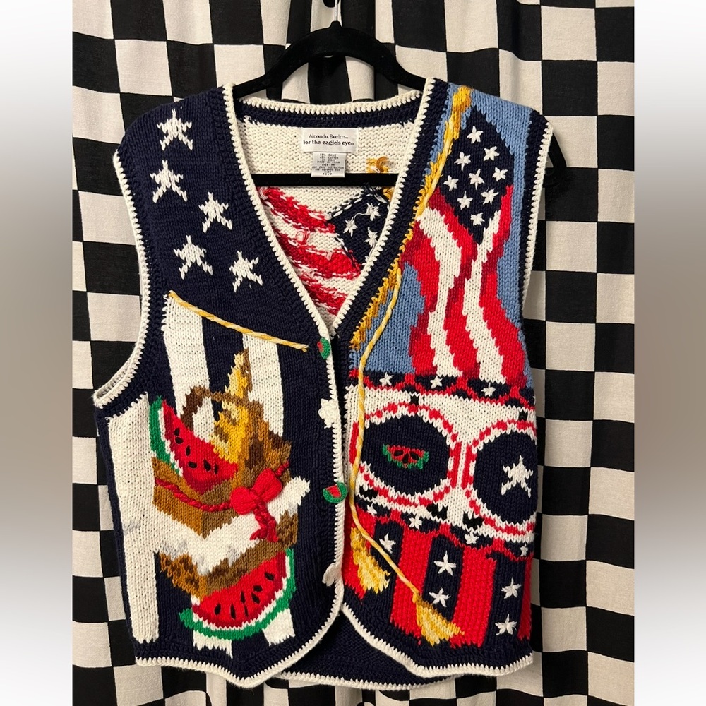 Vintage Alexandre Bartlett Eagles Eye Sweater Vest
